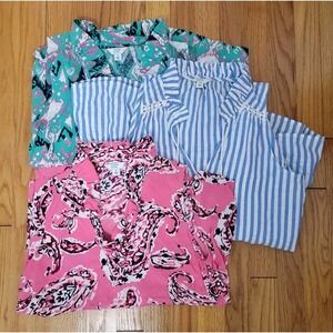 Crown & Ivy Lot‎ Of 3 Sleeveless Lightweight Blouse Tops Size S Preppy Colorful